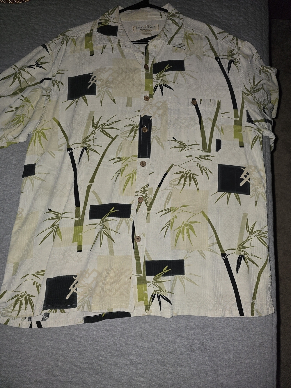 Island Republic Silk Camp Shirt in Cream XL